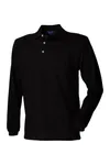 Long Sleeved Cotton Piqué Polo Shirt Black