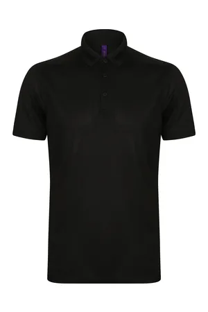 Men´s Slim Fit Stretch Polo Shirt + Wicking Finish Black