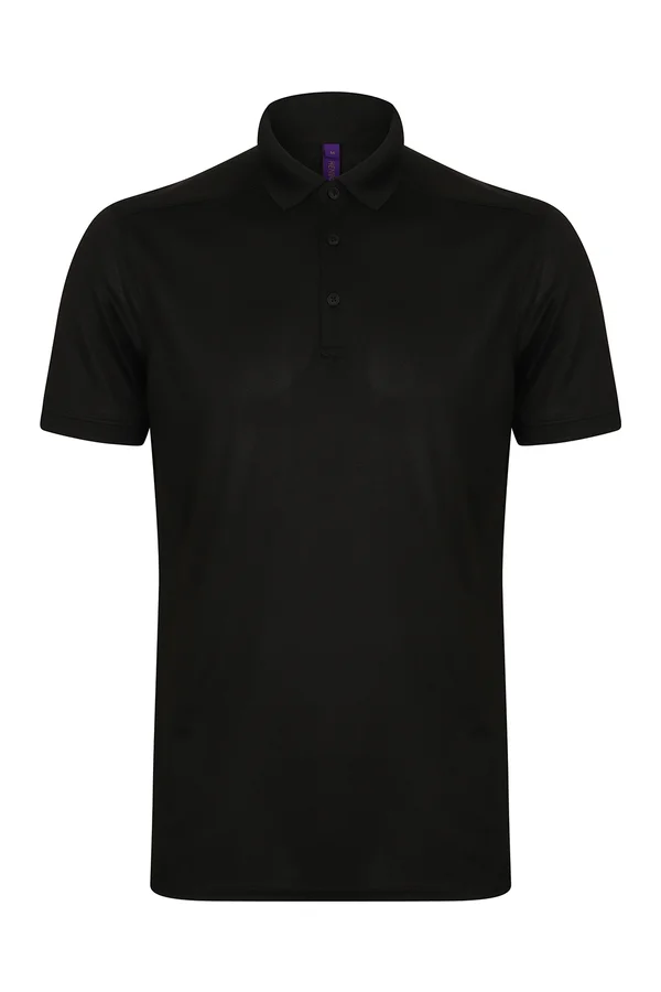 Men´s Slim Fit Stretch Polo Shirt + Wicking Finish Black