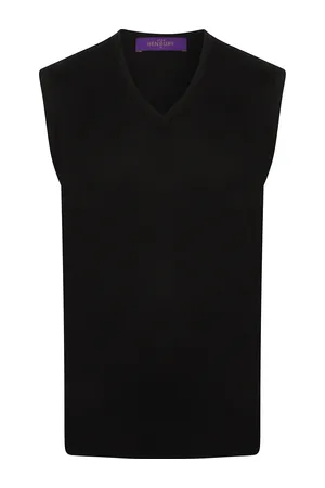 Men´s Lightweight Sleeveless V-Neck Jumper Black