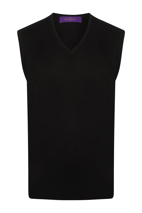 Men´s Lightweight Sleeveless V-Neck Jumper Black