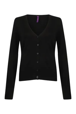 Ladies´ Lightweight V-Neck Short Cardigan Black