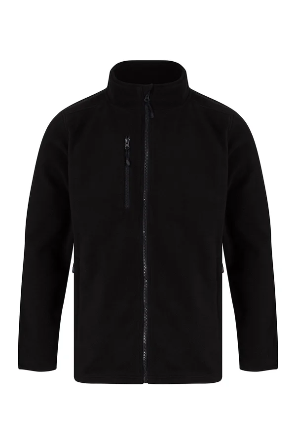 Recycled Polyester Microfleece Jacket Black