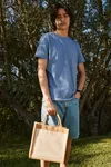 Cotton Pocket Jute Midi Bag Natural