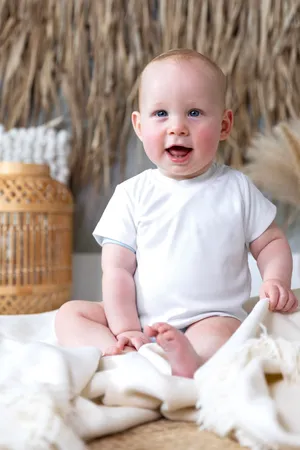 Short Sleeve Baby T-Shirt Polyester White