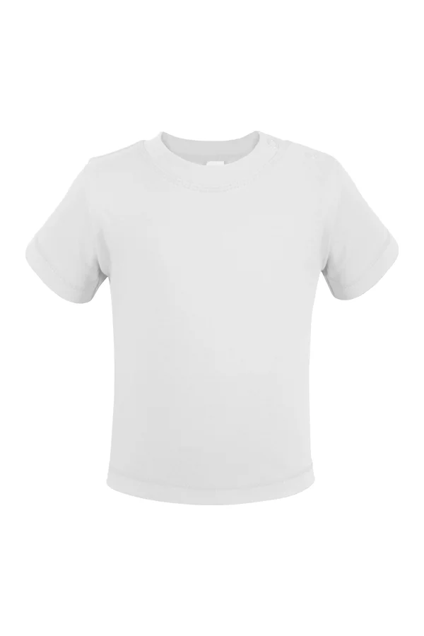 Short Sleeve Baby T-Shirt Polyester White