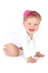 Long Sleeve Baby Bodysuit Polyester White