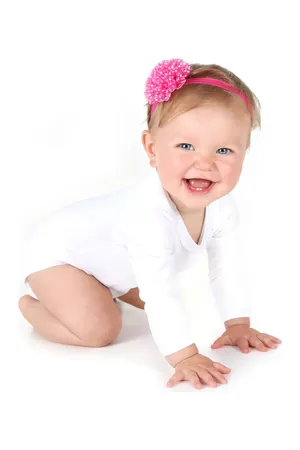 Long Sleeve Baby Bodysuit Polyester White