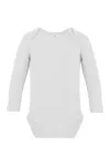 Long Sleeve Baby Bodysuit Polyester White