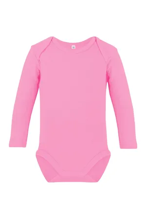Long Sleeve Baby Bodysuit baby pink