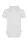 Bio Bodysuit With Polo Shirt Neck White
