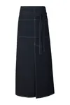 Jeans Bistro Apron With Split and Pocket Black
