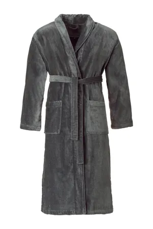 Velours Bademantel Feeling / Schalkragen Flanell