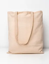 Cotton Bag, Natural, Long Handles, Basic