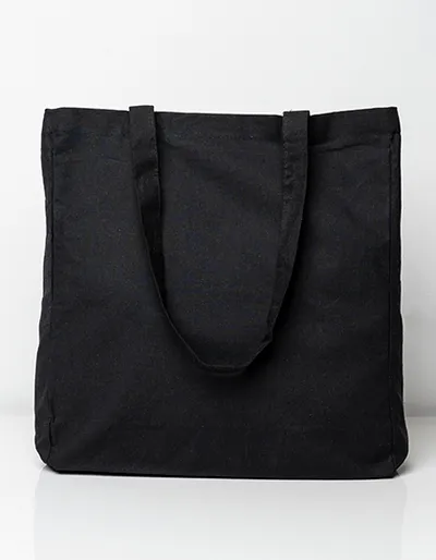 Cotton Bag With Sidefold, Long Handles