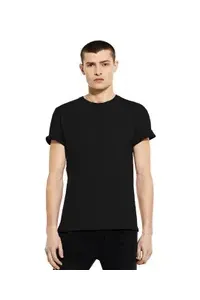 EARTH POSITIVE® MENS ROLL UP TSHIRT - BLACK - S