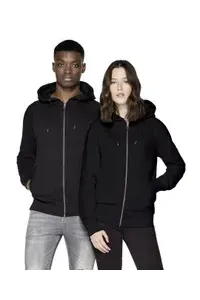 EARTH POSITIVE® UNISEX ZIP HOOD - BLACK - XS