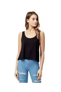 WOMEN'S ECOVERO CROP VEST - BLACK - L