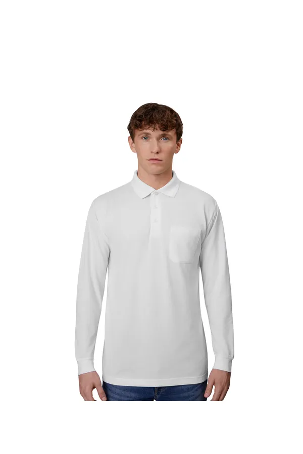 PRO Wear Poloshirt | Langarm Weiss