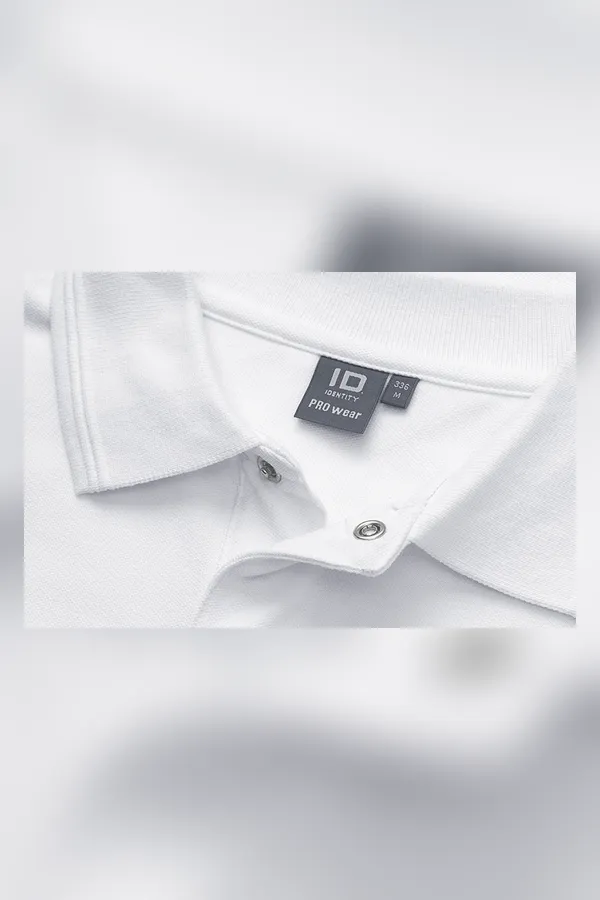 PRO Wear Langarm-Poloshirt | Druckknopf Weiss