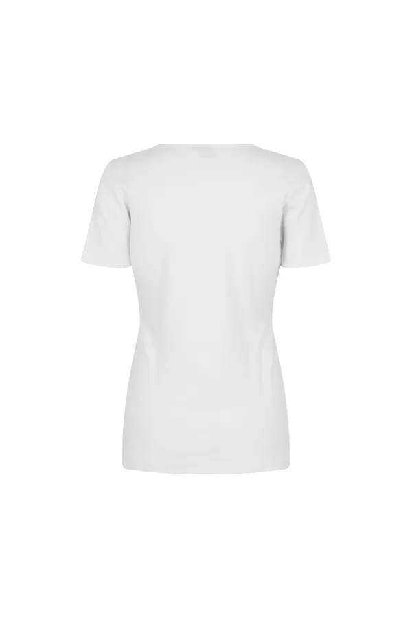 Interlock T-Shirt | V-Ausschnitt Weiss