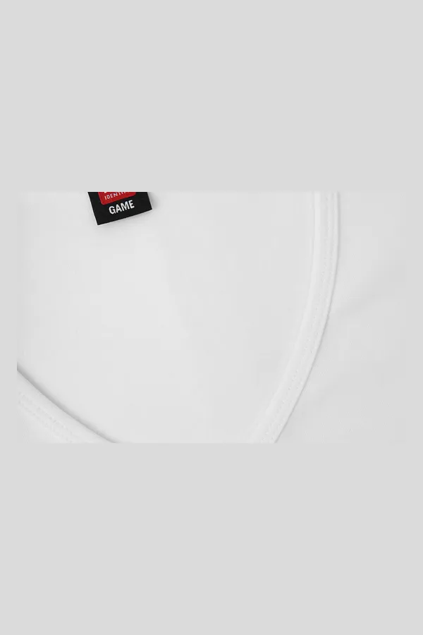 Interlock T-Shirt | V-Ausschnitt Weiss