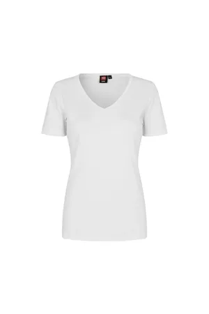 Interlock T-Shirt | V-Ausschnitt Weiss