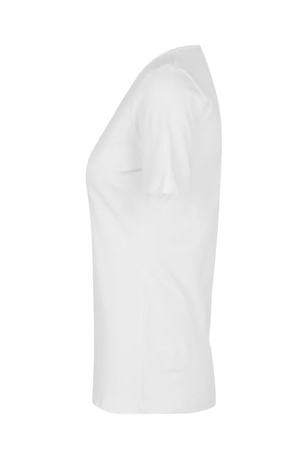 Interlock T-Shirt | V-Ausschnitt Weiss