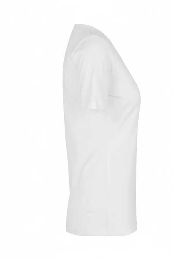 Interlock T-Shirt | V-Ausschnitt Weiss