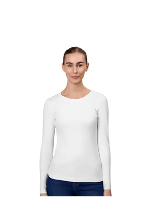 Interlock T-Shirt | Langarm | Damen Weiss