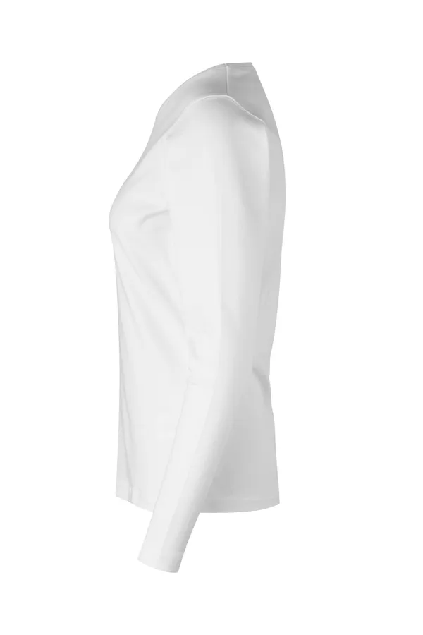 Interlock T-Shirt | Langarm | Damen Weiss