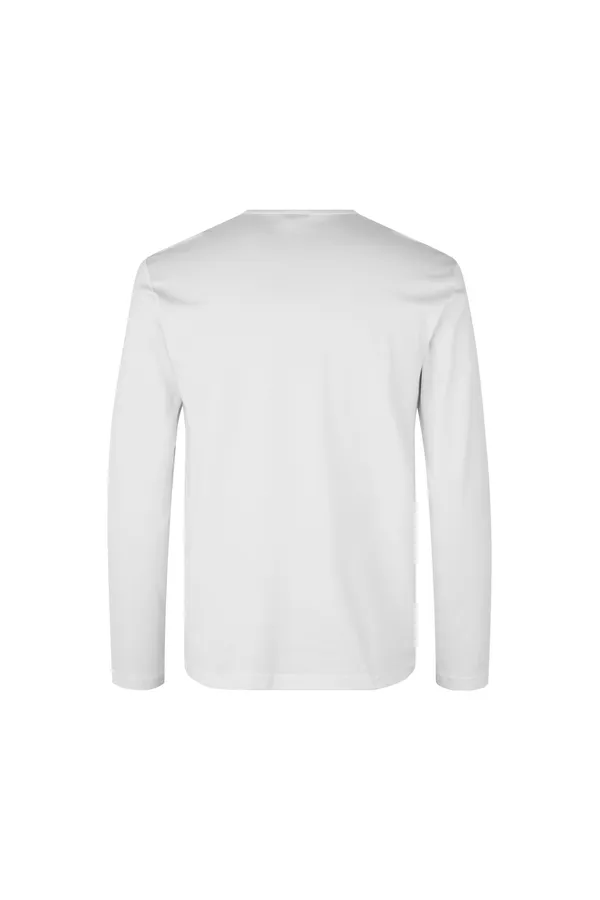 Interlock T-Shirt | Langarm Weiss