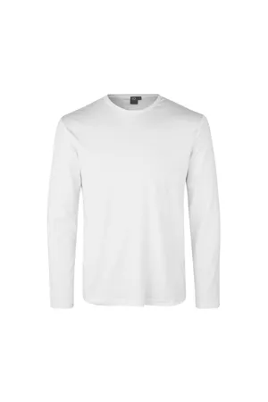 Interlock T-Shirt | Langarm Weiss