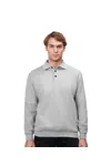 Polo-Sweatshirt | klassisch Grau meliert