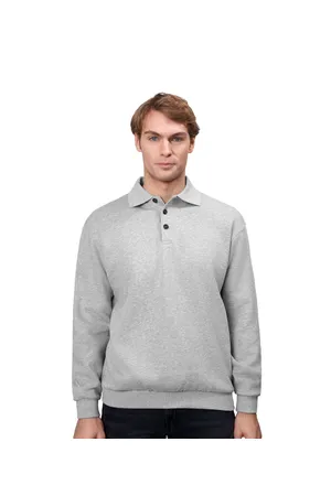 Polo-Sweatshirt | klassisch Grau meliert