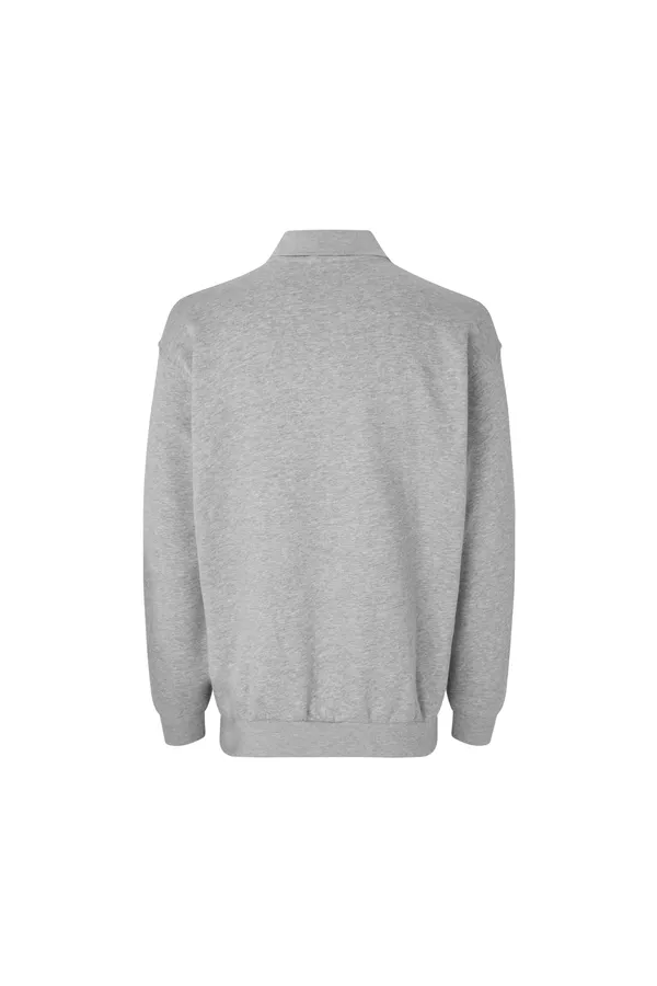 Polo-Sweatshirt | klassisch Grau meliert
