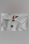 Polo-Sweatshirt | klassisch Grau meliert