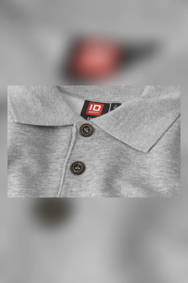 Polo-Sweatshirt | klassisch Grau meliert