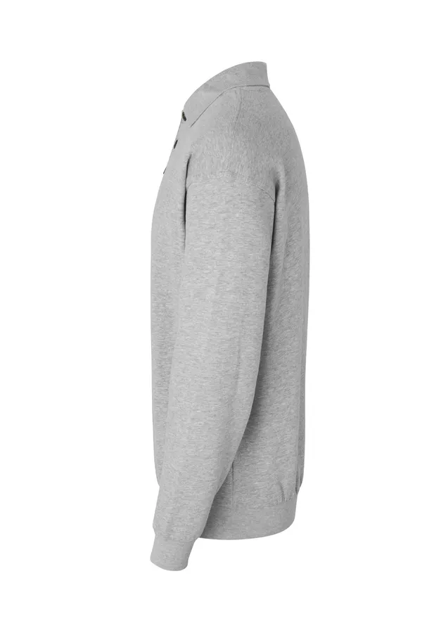 Polo-Sweatshirt | klassisch Grau meliert