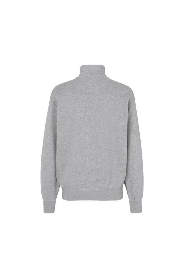 Sweatshirt | Reißverschluss Grau meliert