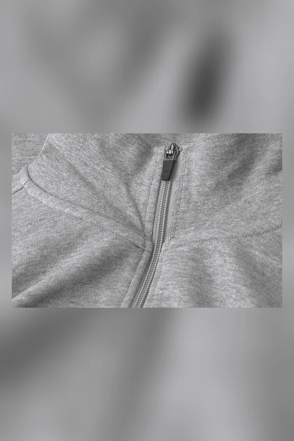 Sweatshirt | Reißverschluss Grau meliert