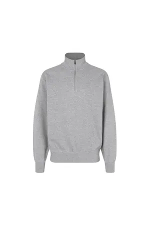 Sweatshirt | Reißverschluss Grau meliert