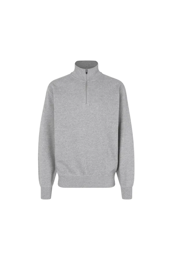 Sweatshirt | Reißverschluss Grau meliert