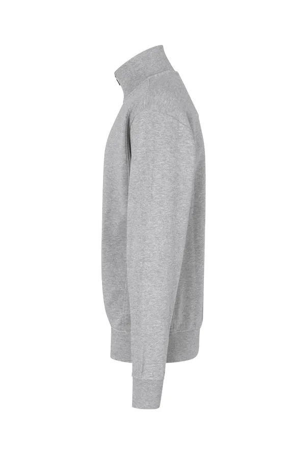 Sweatshirt | Reißverschluss Grau meliert