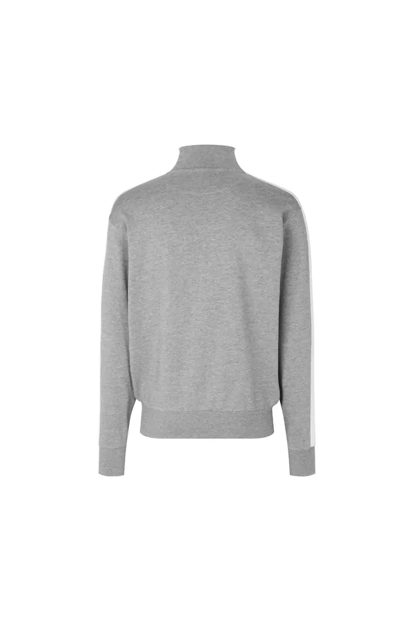 Sweat-Cardigan | Kontrast Grau meliert