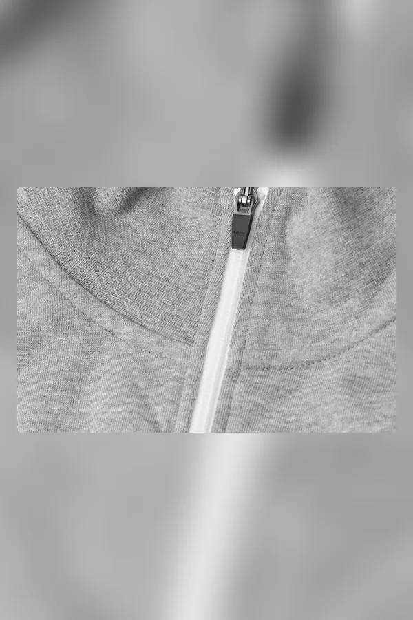 Sweat-Cardigan | Kontrast Grau meliert