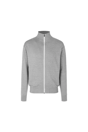 Sweat-Cardigan | Kontrast Grau meliert