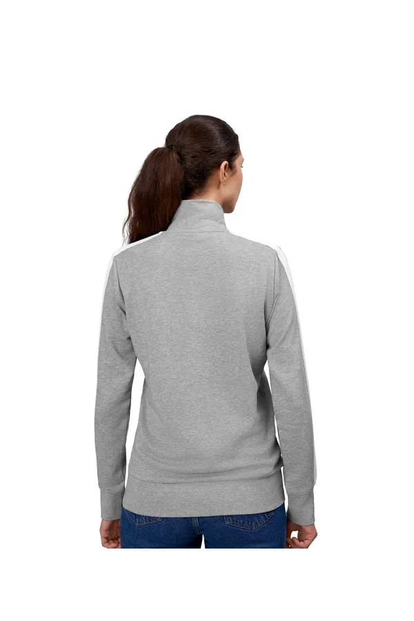 Sweat-Cardigan | Kontrast | Damen Grau meliert