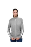 Sweat-Cardigan | Kontrast | Damen Grau meliert