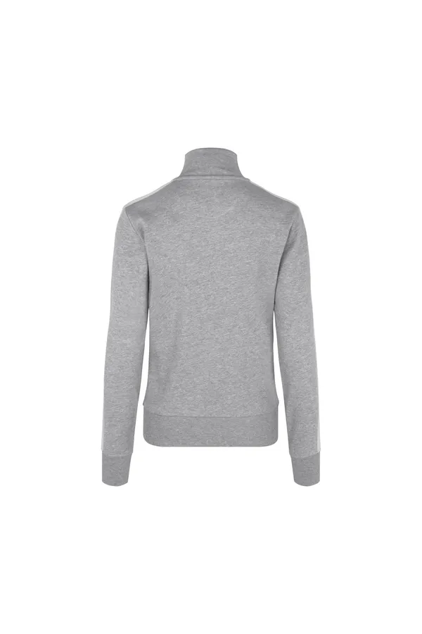 Sweat-Cardigan | Kontrast | Damen Grau meliert